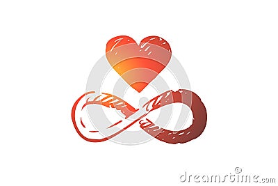 Harmony, heart, balance, heart, unity concept. Hand drawn isolated vector. Vector Illustration