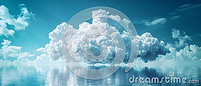 Harmony in the Heavens: A Cloud of Minimalist Melodies.. Concept Minimalist Music, Ambient Sounds, Stock Photo