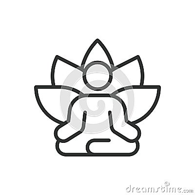 Harmony, in line design. Harmony, balance, peace, tranquility, unity, alignment, calm on white background vector Vector Illustration