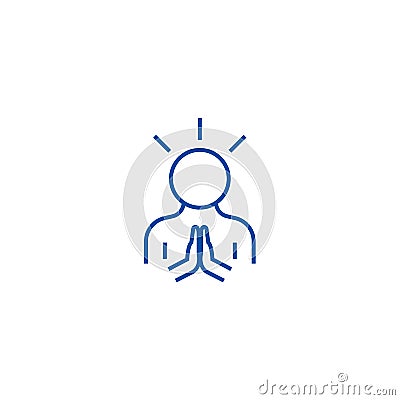 Harmony,peace man line icon concept. Harmony,peace man flat vector symbol, sign, outline illustration. Vector Illustration