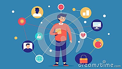 Harnessing the power of algorithms to analyze vast amounts of social network data and extract meaningful information Vector Illustration