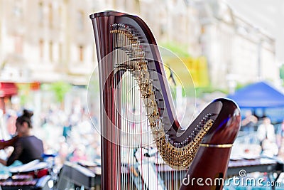 Harp details Stock Photo
