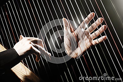 Harp hands Stock Photo