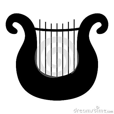 Harp icon black color illustration flat style simple image Vector Illustration