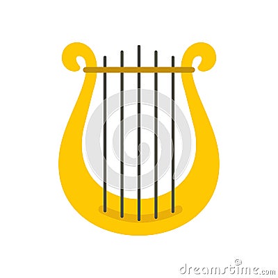 Harp icon, flat style Vector Illustration