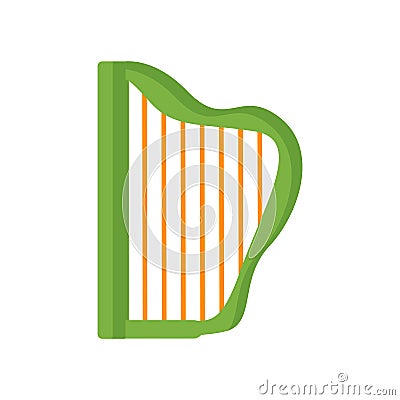 Harp icon vector sign and symbol isolated on white background, H Vector Illustration