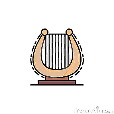 harp, music and instrument icon. Element of history color icon for mobile concept and web apps. Color harp, music and instrument Stock Photo
