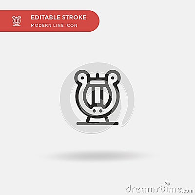 Harp Simple vector icon. Illustration symbol design template for web mobile UI element. Perfect color modern pictogram Vector Illustration