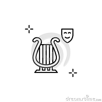 Harp, symbol of lyra icon. Simple line, outline vector elements of theatre for ui and ux, website or mobile application Stock Photo