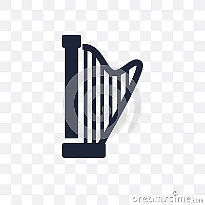 Harp transparent icon. Harp symbol design from Music collection. Vector Illustration