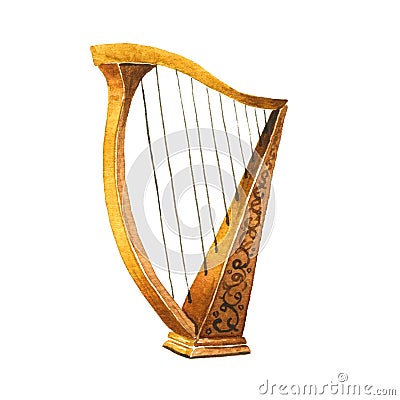 Harp Cartoon Illustration