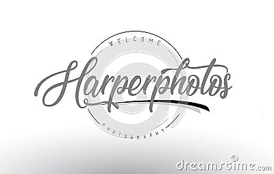 Harper Personal Photography Logo Design with Photographer Name. Stock Photo