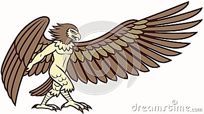 Harpy flying predator, mythical harpy, bird monster, and winged beast vector design Generative AI Vector Illustration