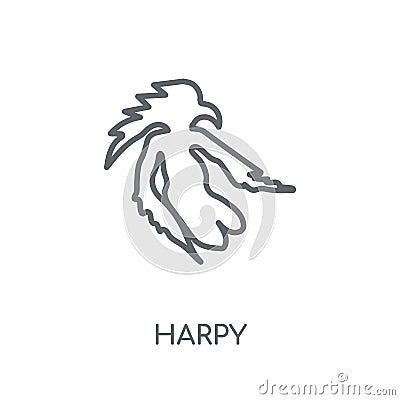 Harpy linear icon. Modern outline Harpy logo concept on white ba Vector Illustration
