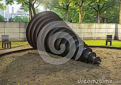 `Harrow` by artist Linnea Glatt in Lubben Plaza Park in downtown Dallas, Texas. Editorial Stock Photo