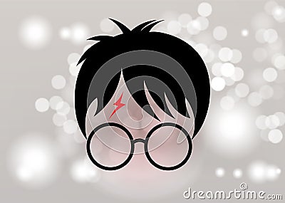 Harry Potter cartoon icon, minimal style vector Vector Illustration