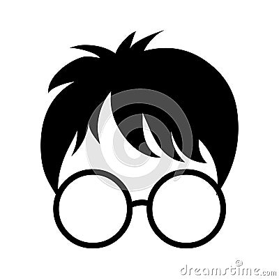 Harry potter icon.Spec and face vector illustration Vector Illustration