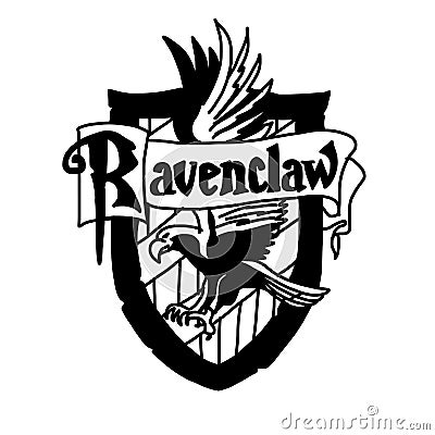 Harry Potter Ravenclaw logo in cartoon doodle style from Hogwarts Legacy game Vector Illustration