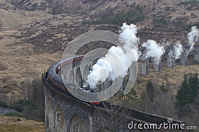 Harry Potter Train,Ben nevis Mountain Stock Photo