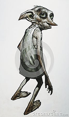 Harry Potter Warner Brothers studio tour conceptual Dobby elf art Editorial Stock Photo