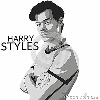 Harry Styles vector portrait illustration Vector Illustration