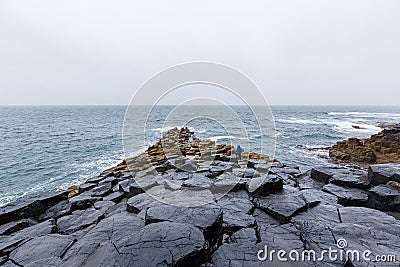 Coastline of Staffa Island Stock Photo