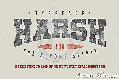 HARSH FONT. Crafted Vector Illustration