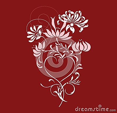 Hart_with_flowers Vector Illustration