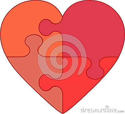 Hart in puzzle - love illustration Vector Illustration