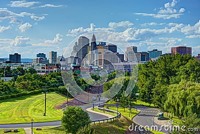 Hartford Connecticut Skyline Stock Photo