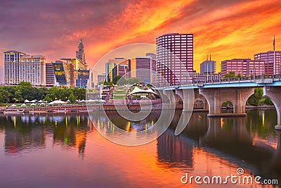 Hartford, Connecticut, USA Skyline Stock Photo