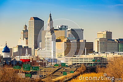 Hartford skyline on a sunny afternoon Stock Photo