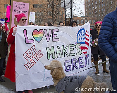 Hartford Women`s March 2018 Editorial Stock Photo