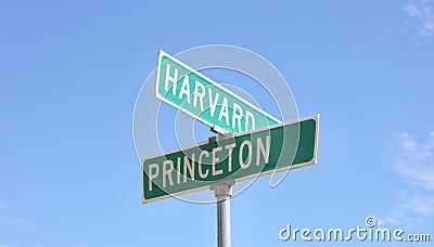 Harvard and Princeton Elite Colleges Stock Photo