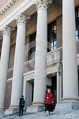 Harvard University entrance hall, Harvard, MA. Editorial Stock Photo
