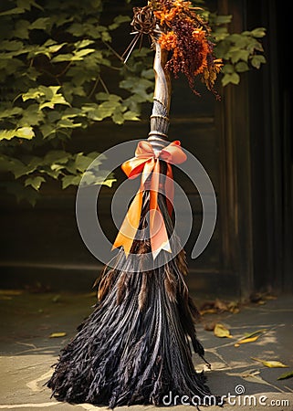 Harvest besom witches broom Stock Photo