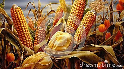 harvest cornic gra Cartoon Illustration