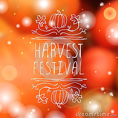 Harvest festival - typographic element Vector Illustration