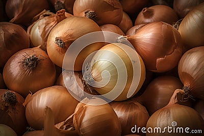 Harvest golden onion. Generate AI Stock Photo