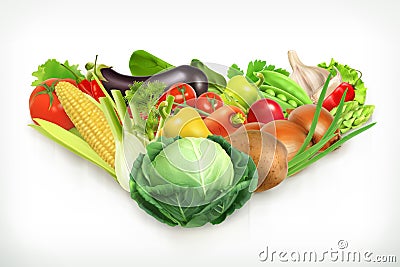 Harvest juicy and ripe vegetables Vector Illustration