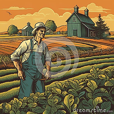 Harvest Time on the Farm Stock Photo