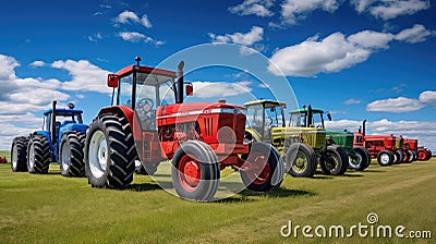 harvester farm equipment Cartoon Illustration