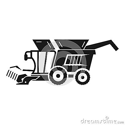 Harvester farm icon, simple style Vector Illustration