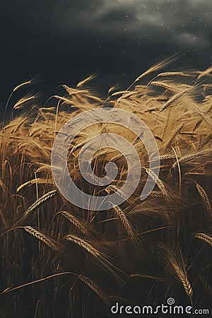 Harvesting the Perfect Field: A Tempestuous Display of Precision Stock Photo