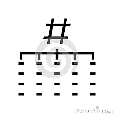 hashing algorithm glyph icon vector illustration Vector Illustration