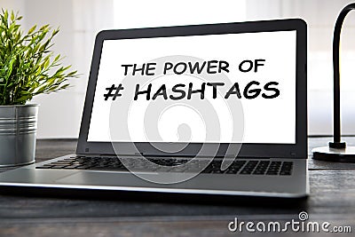 Hashtag post viral web network media tag business. Stock Photo