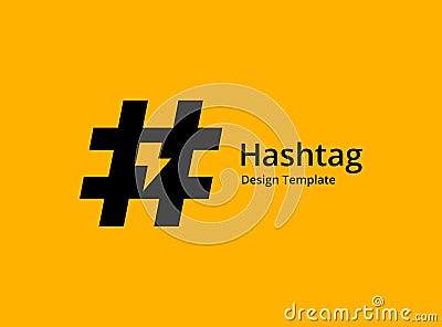 Hashtag symbol lightning logo icon design template elements Vector Illustration