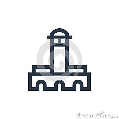 hassan mosque icon vector from morocco concept. Thin line illustration of hassan mosque editable stroke. hassan mosque linear sign Vector Illustration