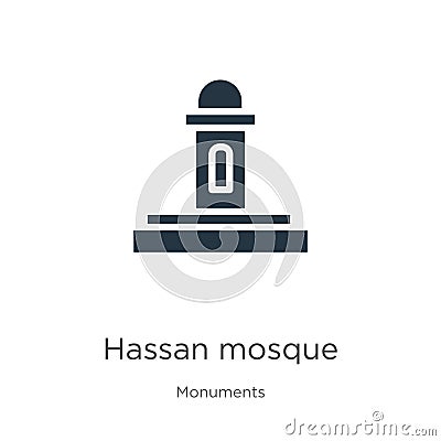 Hassan mosque icon vector. Trendy flat hassan mosque icon from monuments collection isolated on white background. Vector Vector Illustration