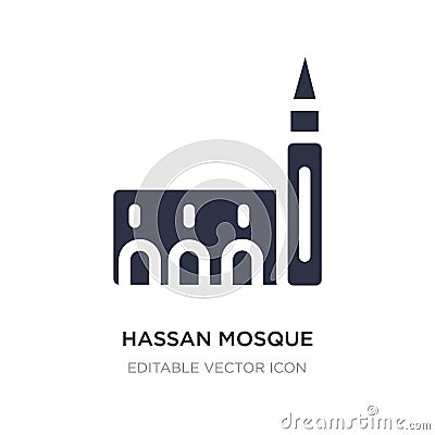 hassan mosque icon on white background. Simple element illustration from Monuments concept Vector Illustration